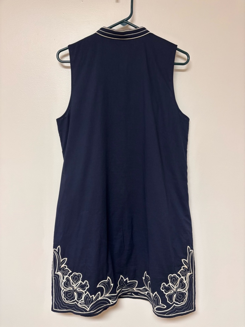 Tory Burch Dress Floral Embroidery Cotton Preppy Designer L - Picture 6 of 13
